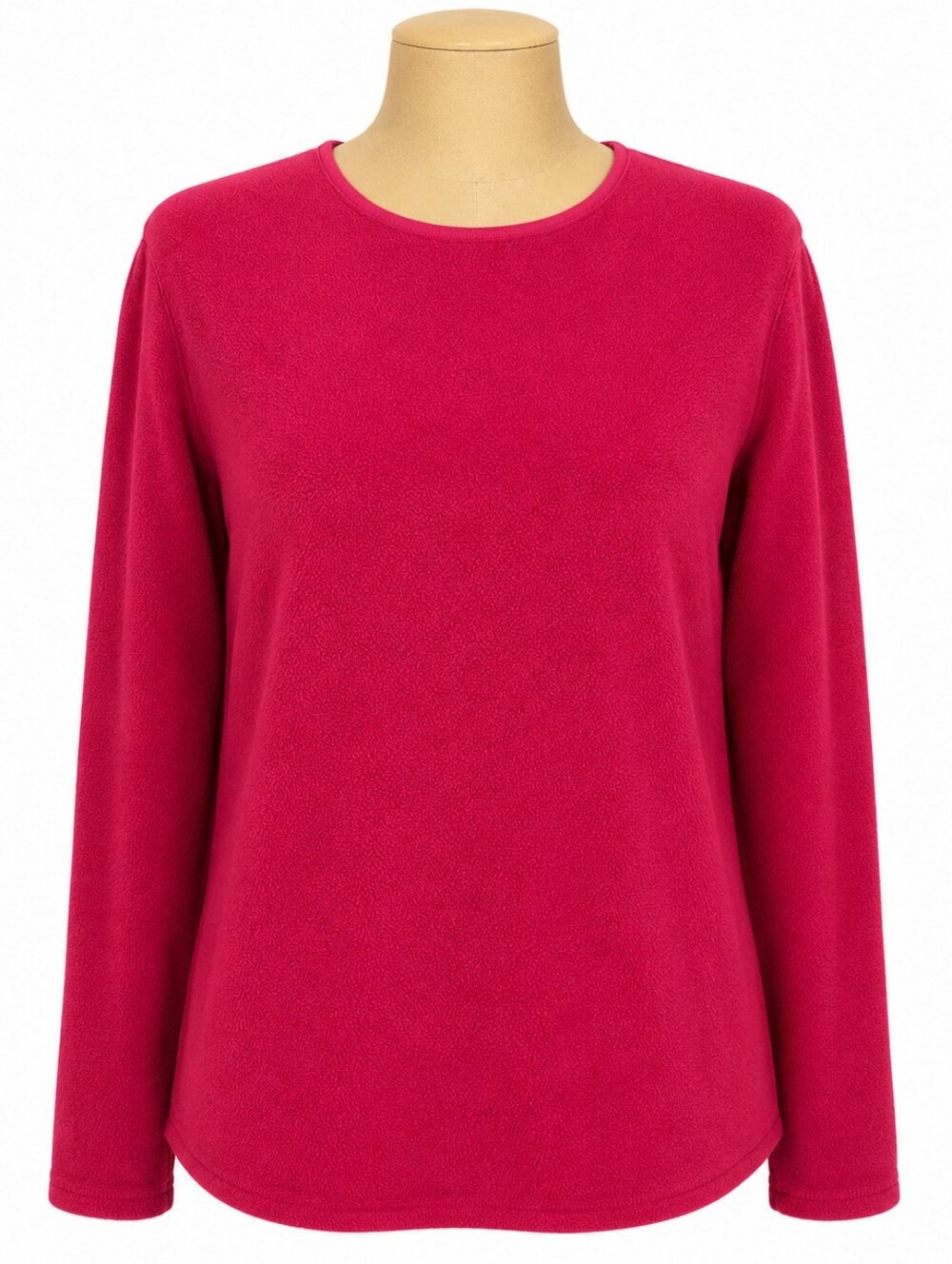 Lands' End Pink Fleece Pullover Top Size Large Soft Cozy Long Sleeve